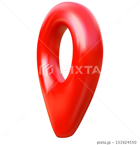 3D red pin on the map, side view, geolocation, location icon. 131924550