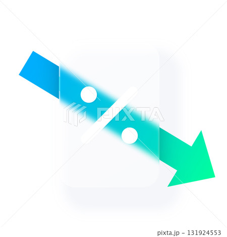 Percent chart graph with glassmorphism effect,...のイラスト素材 [131924553 ...
