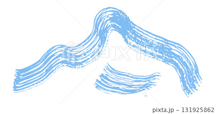 Artistic wavy grunge textured vector blue ink brush stroke border. Abstract turquoise curve dynamic isolated grunge paintbrush for texture design, abstract sound wave, striped mascara, mountain 131925862
