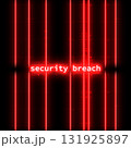 Security Breach Warning with Red Laser Light Background 131925897