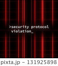 Cybersecurity Warning Screen with Red Laser Beams and Error Message 131925898