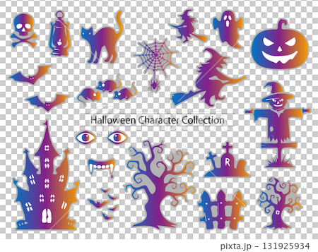 ハロウィン シルエット キャラクターセット 131925934