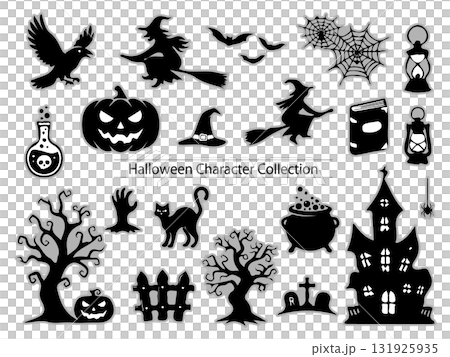 Halloween silhouette character set Halloween silhouette character set 131925935