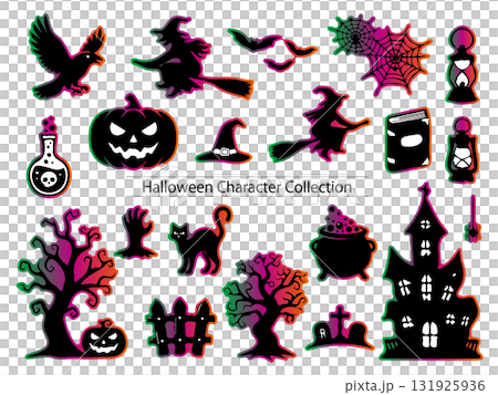 萬聖節剪影字符集 131925936