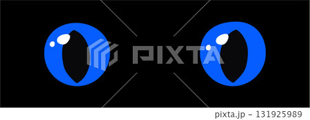 Blue glowing eyes dark background fantasy magic cartoon animal reptile feline mammal monster demon dragon 131925989