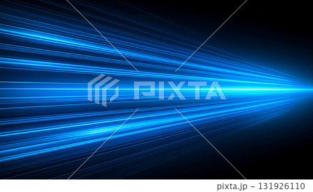 青い光線が集束する未来的スピードエフェクト 青い光線が集束する未来的スピードエフェクト 131926110