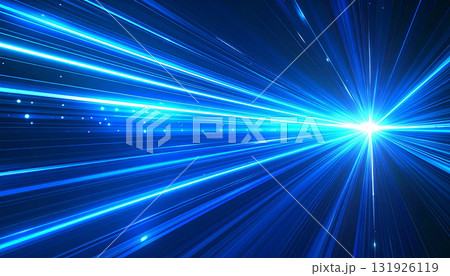 光が収束する青のワープトンネル 131926119