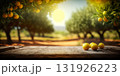 Lemon tree garden background created with generative Ai technology. 131926223