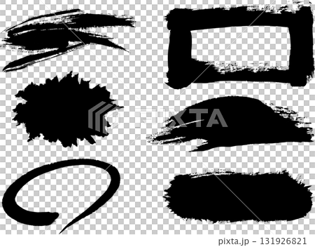 Ink brush stroke frame material set vector Ink brush stroke frame material set vector 131926821