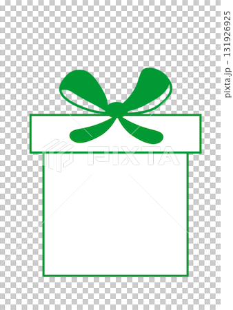 プレゼントボックス箱のイラスト リボンのフレーム アイコン 緑 シンプル プレゼントボックス箱のイラスト リボンのフレーム アイコン 緑 シンプル 131926925