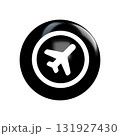 airplane icon on black button 131927430