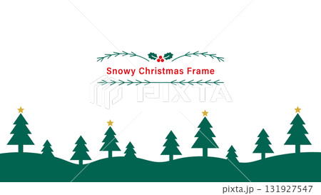 ミニマムなクリスマスの背景。シンプルな冬のフレーム。 ミニマムなクリスマスの背景。シンプルな冬のフレーム。 131927547