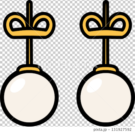 真珠のピアスのイラスト 真珠のピアスのイラスト 131927592