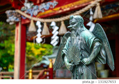 【東京都】威厳のある表情が印象的な高尾山薬王院の御本社にいる天狗 【東京都】威厳のある表情が印象的な高尾山薬王院の御本社にいる天狗 131927653