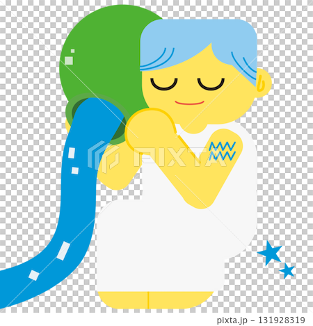 水瓶座のイラスト 131928319