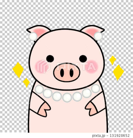 pig with pearl illustration pig with pearl illustration 131928652