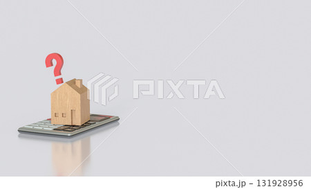 The House on Calculator for Property or real estate concept 3d Rendering. The House on Calculator for Property or real estate concept 3d Rendering. 131928956