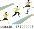 ハードルを飛び越える学生 131929043