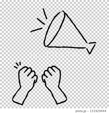 手描きの応援メガホンのイラスト 131929444