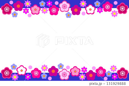 梅の花　フレーム　ホワイトスペース 131929888