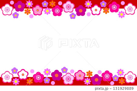 梅の花　フレーム　ホワイトスペース 131929889