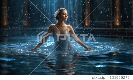 水の呼吸を極めた歌姫が魅せる幻想的で可憐な舞のデジタルアート 131930273