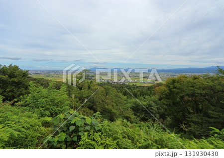 鮫ヶ尾城本丸跡の山頂の風景（上越妙高駅方面） 131930430