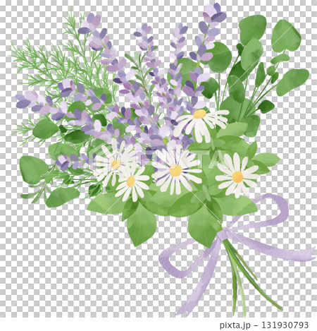 Watercolor illustration of a herb bouquet Watercolor illustration of a herb bouquet 131930793