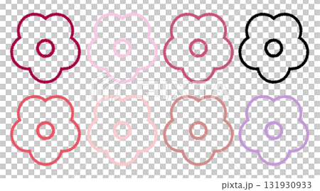 シンプルな梅の花のイラスト-4-セット シンプルな梅の花のイラスト-4-セット 131930933
