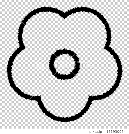 シンプルな梅の花のイラスト-4-モノクロ シンプルな梅の花のイラスト-4-モノクロ 131930934