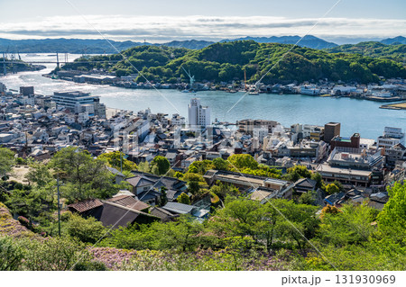 《広島県》尾道の街並み全景・丘の上の眺望 131930969