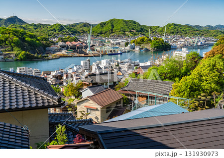 《広島県》尾道の街並み全景・丘の上の眺望 131930973