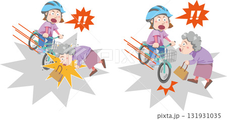 自転車＜自転車（子供）と歩行者（高齢者）の衝突事故・ヒヤリハット＞ 131931035