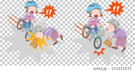 Bicycles <Collisions and near misses between bicycles (children) and pedestrians (elderly people)> 131931035