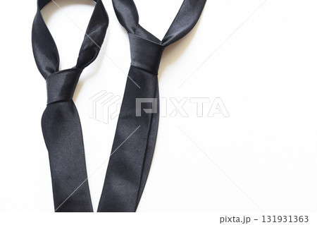 black necktie isolated on white background, father day concept and business style black necktie isolated on white background, father day concept and business style 131931363
