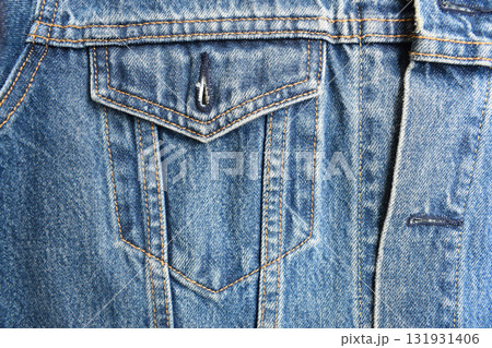pocket of blue denim texture background, jean fashion style 131931406