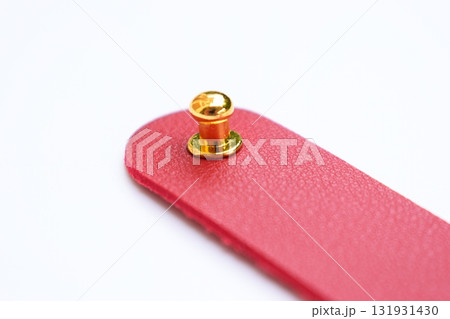 red leather strap isolated on white background red leather strap isolated on white background 131931430
