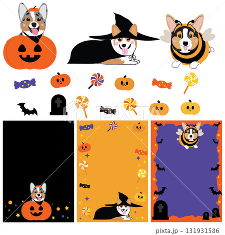 Mixed corgi halloween Mixed corgi halloween 131931586
