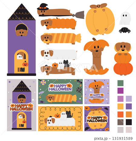 Dachshund dog vintage halloween Dachshund dog vintage halloween 131931589