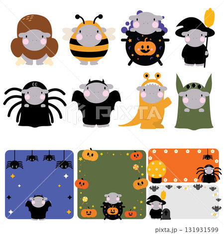 Cute hippo halloween fancy costume Cute hippo halloween fancy costume 131931599