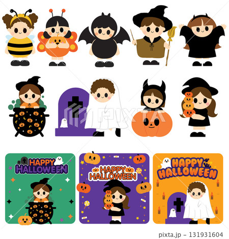 Cute kids Halloween party Cute kids Halloween party 131931604
