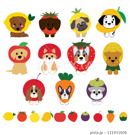 Dog with fruit fancy halloween costume 131931606