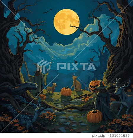 ハロウィンの夜の風景 21 ハロウィンの夜の風景 21 131931685