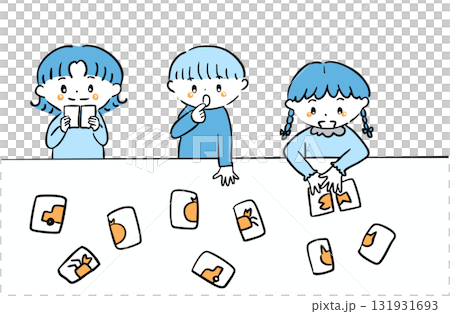 兒童玩紙牌的插圖 / 寓教於樂 / 治療性教育和兒童保育材料 131931693