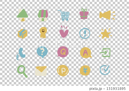 一套可愛的手繪風格網店圖示 | 131931895