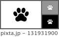 Black Animal Paw Print Silhouette Icon for Pet and Wildlife 131931900