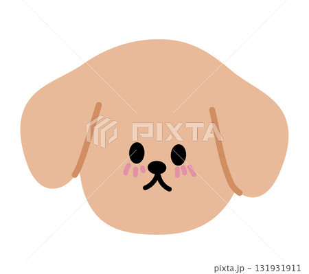 Illustration of puppy cute expression for cartoon characters, comic, pet shop, vet, emoji, mood, emotion, emotion, feelings, adopt and rescue animal, sticker, icon, dog face shape, foster home 131931911