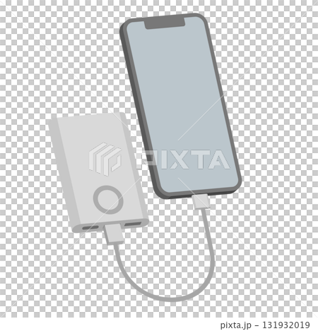 Mobile battery illustration for charging smartphones 131932019