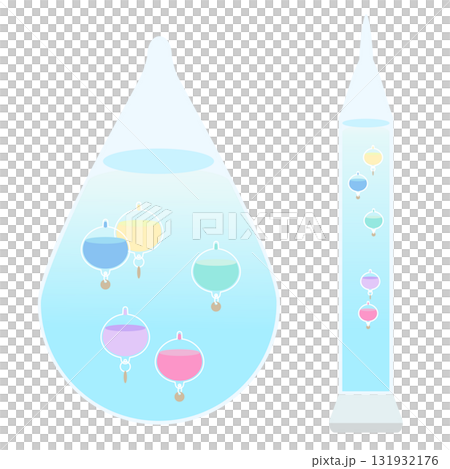 Galileo thermometer illustration set vector material Galileo thermometer illustration set vector material 131932176