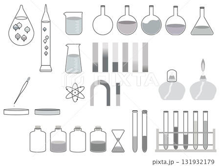 科学モチーフのイラストセット 試験管 リトマス紙 磁石 ガリレオ温度計 科学モチーフのイラストセット 試験管 リトマス紙 磁石 ガリレオ温度計 131932179